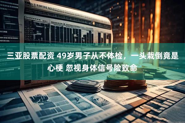 三亚股票配资 49岁男子从不体检，一头栽倒竟是心梗 忽视身体信号险致命